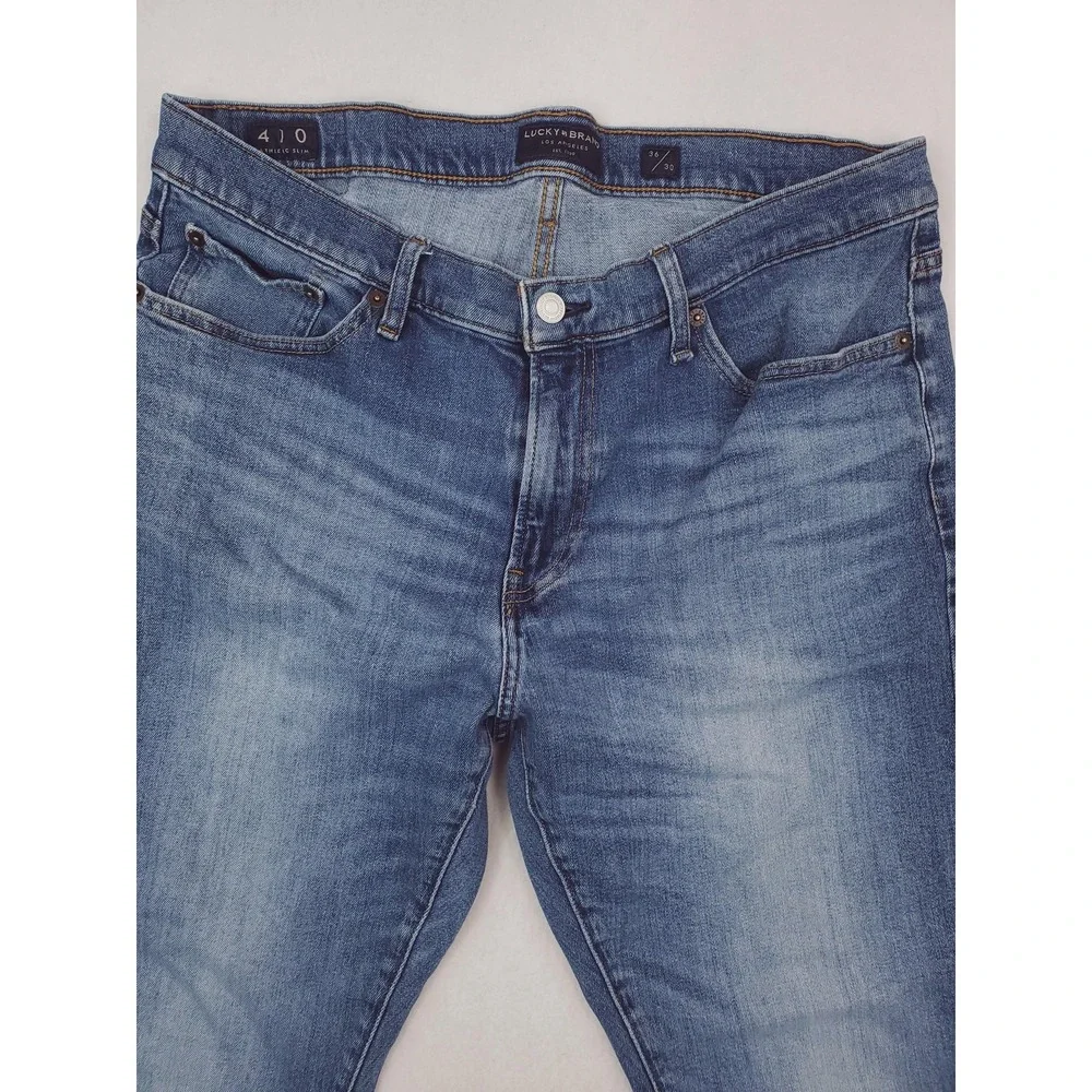 Lucky Brand 410 Jeans Mens 36x30 Blue Athletic Slim Stretch Denim Medium Wash